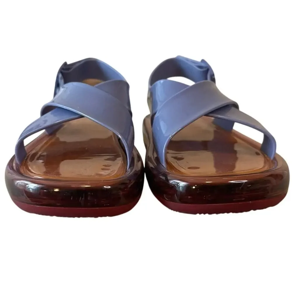 Tory Burch Bubble Jelly Slingback Sandals Dark Lotus Ruby 9